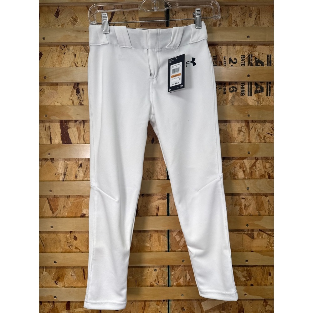 Under Armour Boys Small Baseball Pants - White, Lightweight & Durable, YSM/P/CH - Picture 2 of 3
